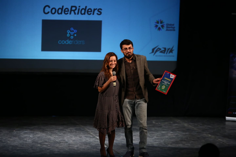 The announcement of CodeRiders as the regional winner of Best Software Development Partner nomination
