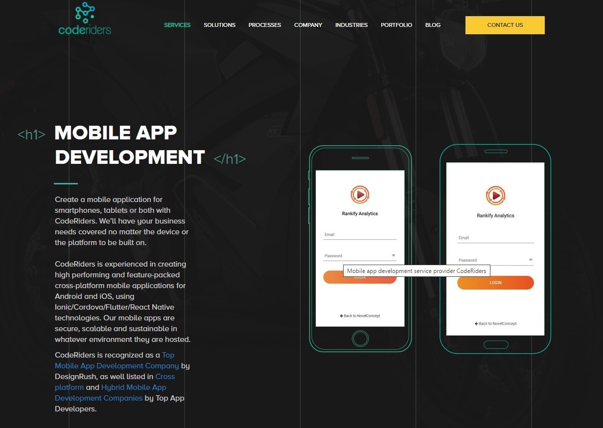 CodeRiders is among the top Mobile App Development Companies 