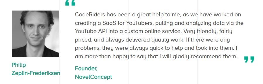 CodeRiders’ client review about YouTube Analytics, Optimization, and tracking SaaS application 
