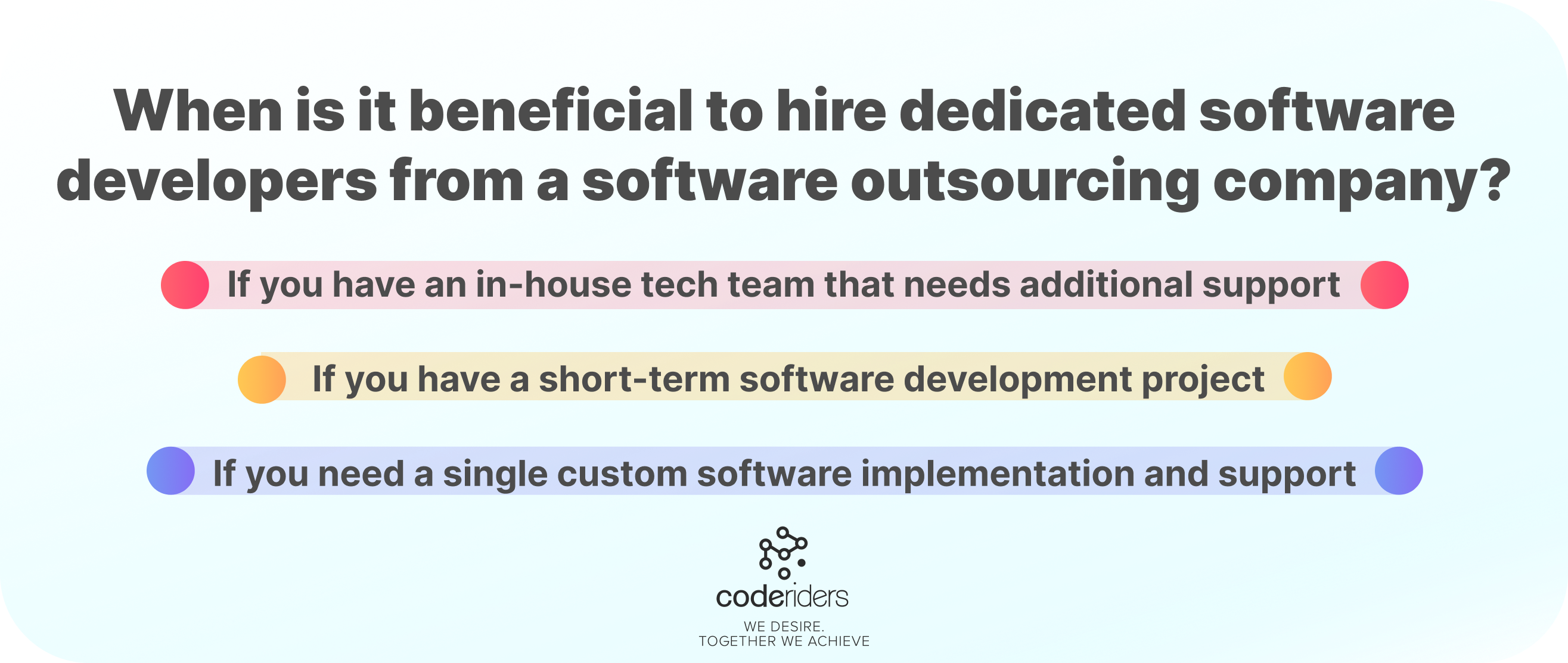 When is it beneficial to hire dedicated software developers from a software outsourcing company