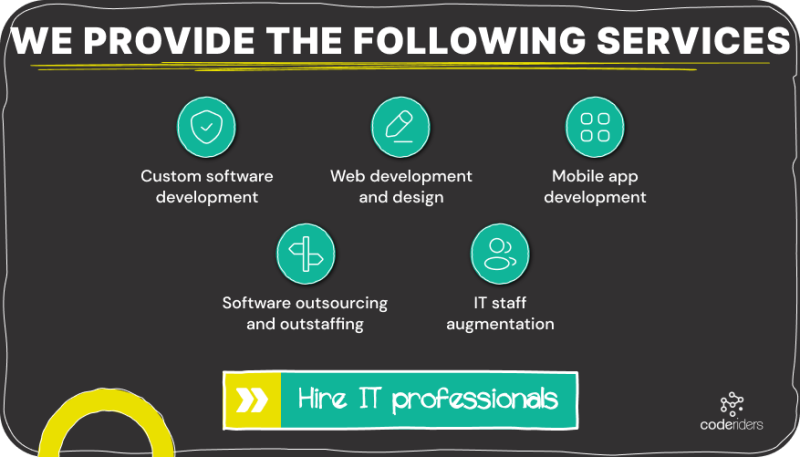 Services provided by CodeRiders software development firm