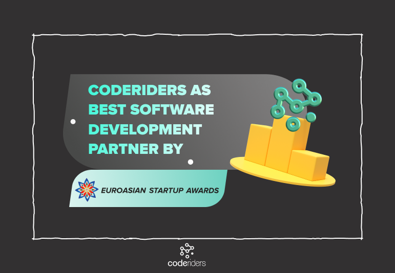 Team CodeRiders after accepting the award of Best Software Development Company